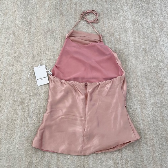 AMANDA UPRICHARD CARYN SILK HALTER BLOUSE TOP - Picture 4 of 5